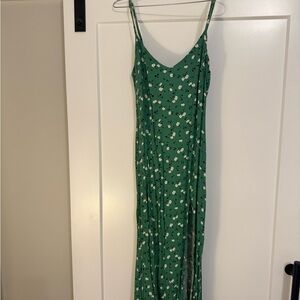 Reformation Green Floral Midi Dress